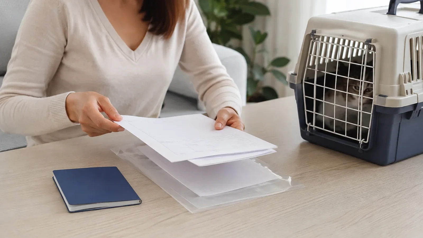 Médica-veterinária explicando encaminhamento e próximos passos à tutora de um cão.