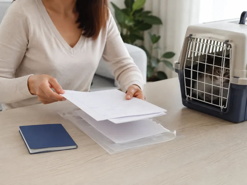 Médica-veterinária explicando encaminhamento e próximos passos à tutora de um cão.