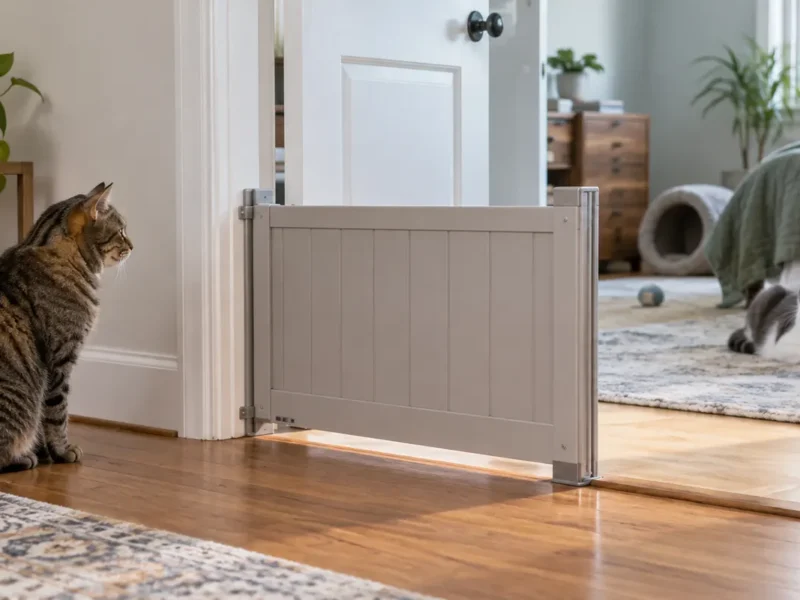 Gatos em espaços separados durante adaptação gradual em casa