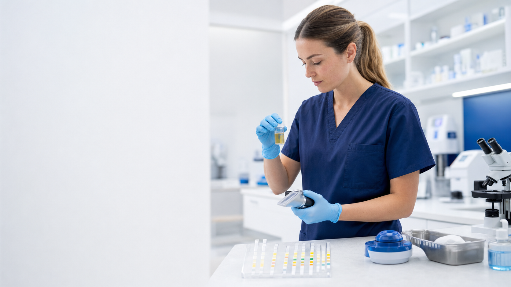 Exame de urina para cães e gatos realizado em laboratório